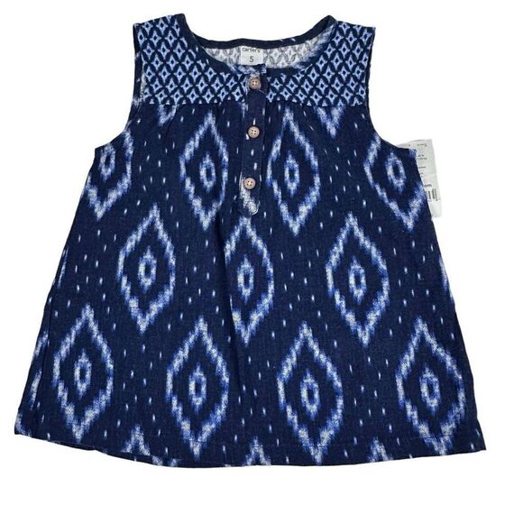 Carters Sleeveless Linen Blend Top size 5 Blue - Picture 1 of 4